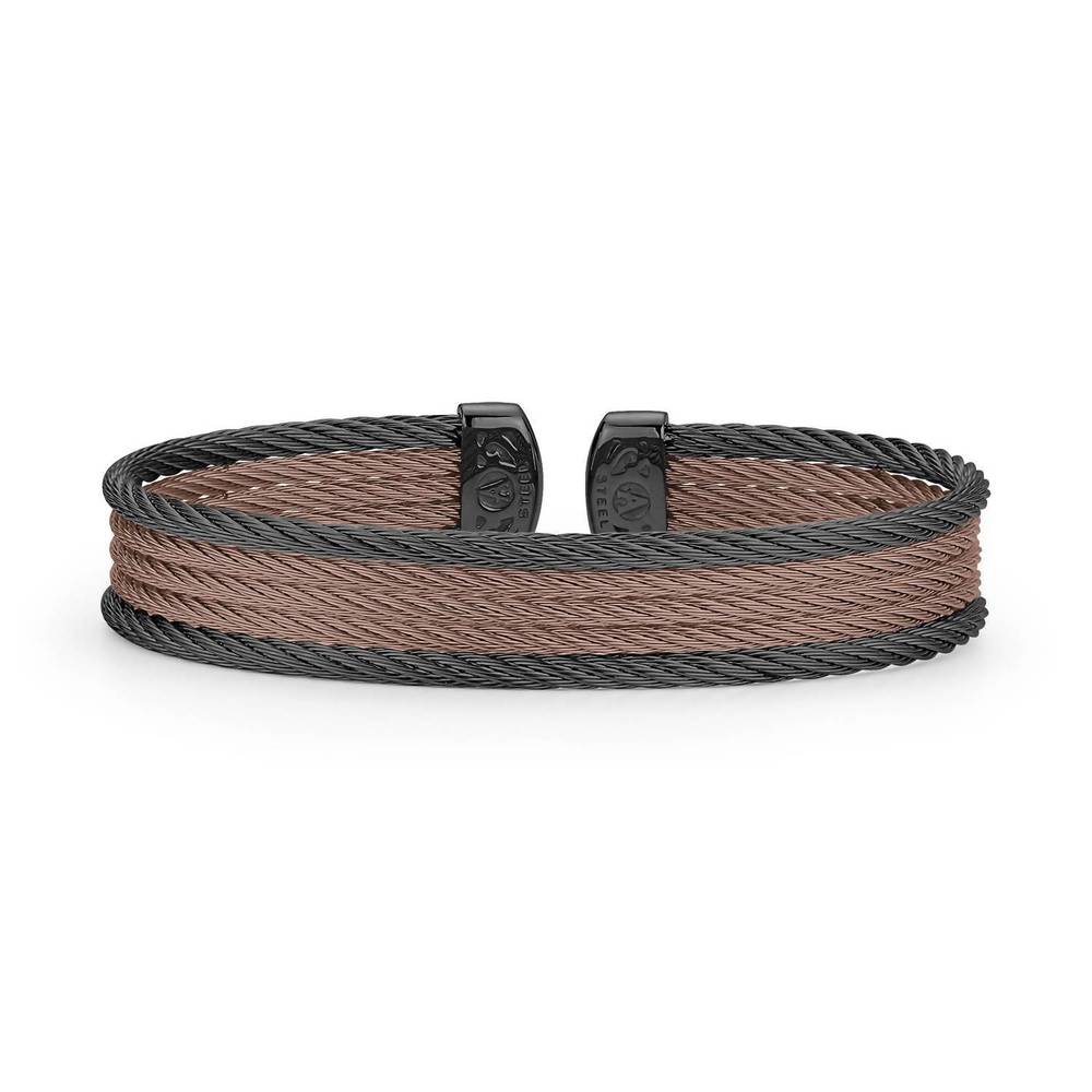 NEW ALOR colorblock mini cuff in chocolate & black